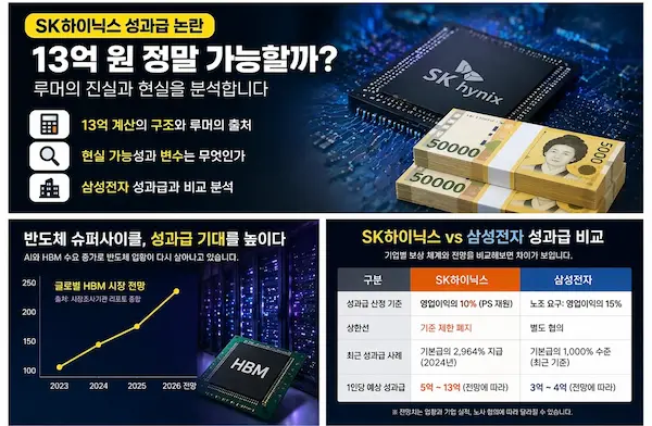 SK하이닉스와 삼성전자 성과급 비교 및 HBM 반도체 시장 전망