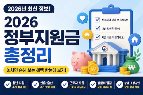 2026년 정부지원금 총정리 썸네일 주요 혜택 한눈에 보기