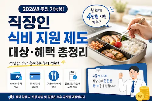 2026 직장인 식비 지원 제도 예상 혜택과 대상 정리 대표이미지