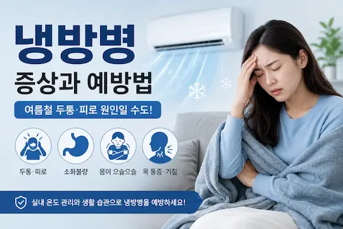 여름철 냉방병 증상과 예방법을 안내하는 대표 이미지