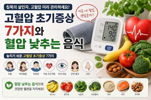 고혈압 초기증상 7가지와 혈압 관리 방법 안내 이미지