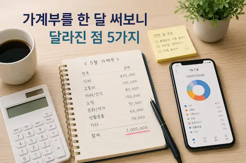 가계부를 한 달 사용하며 달라진 소비 습관과 지출 관리
